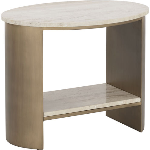 Roshni 26 X 21 inch Natural / Antique Gold Side Table